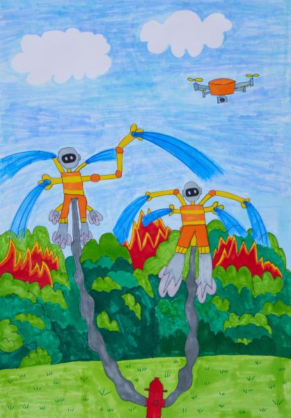 The Adventures of AI Firefighters and Drones