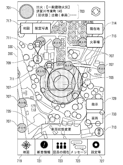 端末画面の地図表示