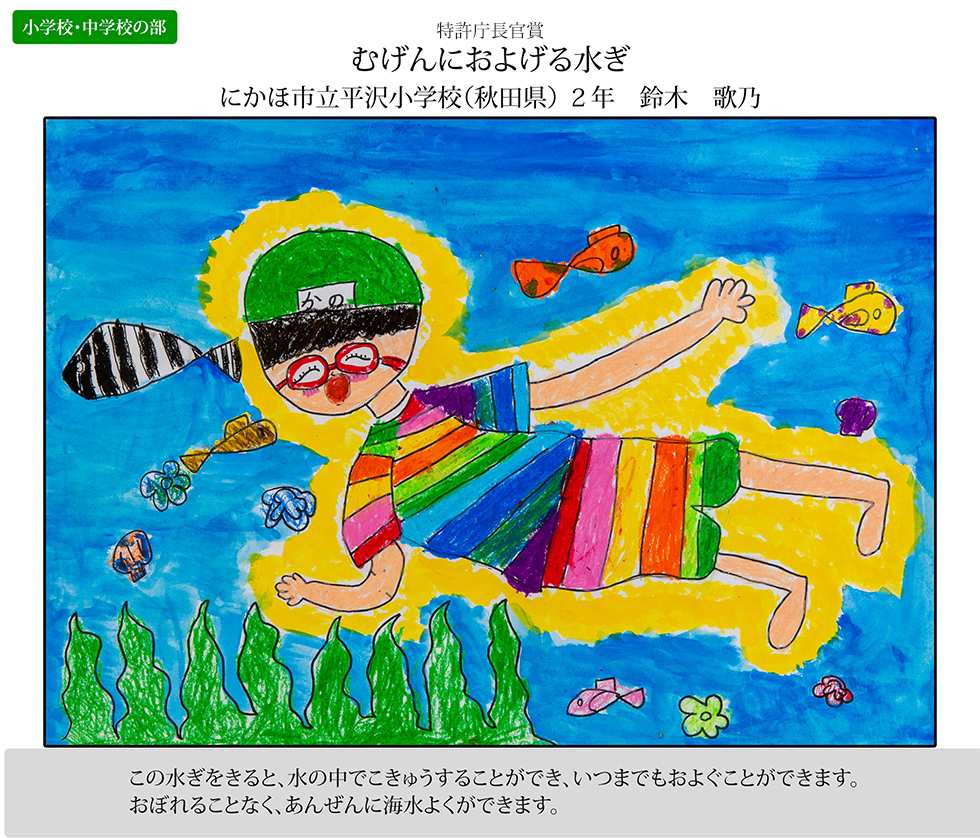 小学校の推薦された絵画　美術品 第46回 未来の科学の夢絵画展